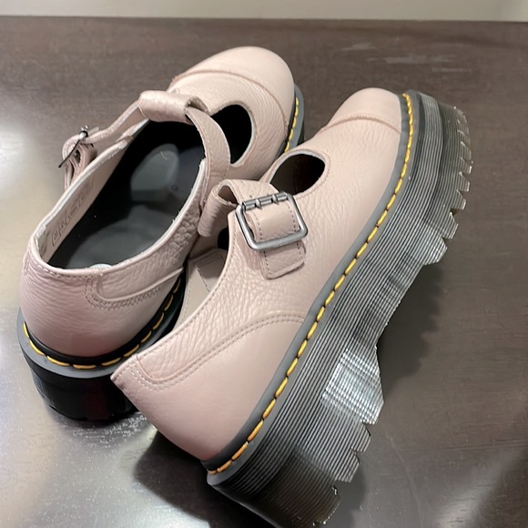 Dr. Martens Unisex Bethan Pisa Leather Platform Mary Jane Shoes Vintg Taupe NEW - Picture 8 of 10